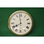 Large brass cased Smiths ships clock having white painted dial with black Roman Numerals and hands