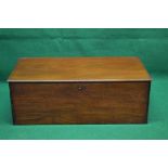 Mahogany blanket box the top opening to reveal storage space and having side carrying handles - 37"