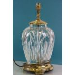 Large Waterford Cut Glass Crystal Table Lamp Base