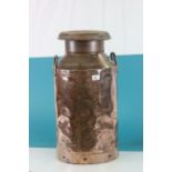 Antique Copper Milk Churn stamped ' Unigate Creameries Ltd ' and ' A3955 ', 69cms high