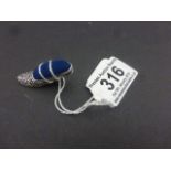 Silver and Marcasite shoe shaped pin cushion