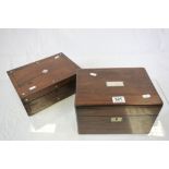 Two vintage Wooden Sewing boxes
