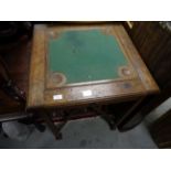 Late Victorian oak games table with reversible top