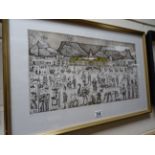 Large Pen & Ink Etching with Colour Tints ' The Grand Parade ' no. 5/60, signed and dated in pencil,