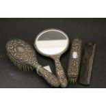 Hallmarked Silver four piece Dressing table set