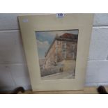 Watercolour in mount board surround signed "Fare"