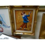 Clown picture with gold coloured frame