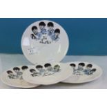 Set of four original The Beatles side plates by Washington Pottery Hanley