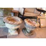 Pair of stone Garden Urn planters