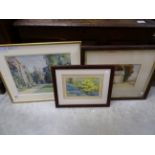 Three various framed & glazed watercolours to include Beryl Alice Matchwick (1907-1998) Country