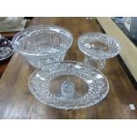 Collection of vintage glassware to include a large cut glass bowl