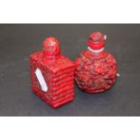 Two Chinese scent bottles