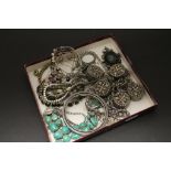 Collection of mainly Hallmarked Silver jewellery, much of it set with stones