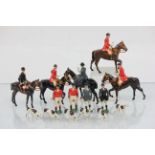 Britain's Lead Hunting Set - Early 20th century comprising Three Huntsman on Horses, Two Side Saddle