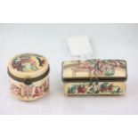 Two Chinese engraved bone boxes