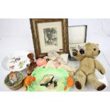 Mixed Lot comprising Dolls, Teddies, Royal Worcester Evesham, 1906 Photograph of The Heythorp