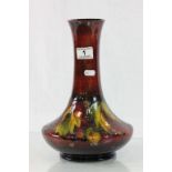 Large 1930/40's Moorcroft Flambe vase with tube lined Leaf & Berry pattern and signed to base,