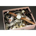Box of assorted watches including Seiko