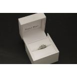 9ct white gold, diamond encrusted ladies ring