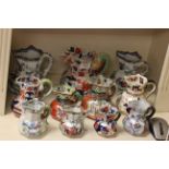 Collection of eleven mainly Mason's Ironstone jugs in various sizes & patterns