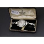 Ladies cased hallmarked Silver wristwatch