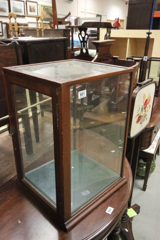 Victorian Mahogany Glass Table Top Display Cabinet with Two Glass Shelves