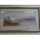 Framed & glazed Watercolour of a Lake & Mountains, signed by the Artist