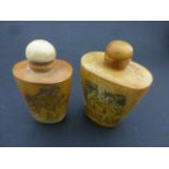 Two bone snuff bottles