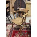Late Victorian elm seated captains chair