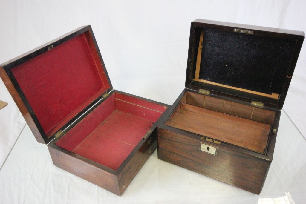 Two vintage Wooden Sewing boxes - Image 2 of 2