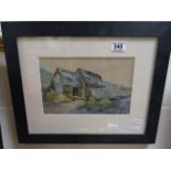 Framed & glazed Watercolour of a Crofter's Hut signed JA 1897