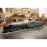 The Great Northern Hielan Lassie 3.5" scale model locomotive and tender, made from sheet brass and