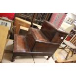 19th century Mahogany Library Steps, each step with leather inset top, the top step with hinged lift