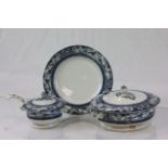 Adderleys Blue & White "Delhi" pattern part dinner service