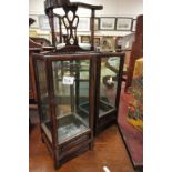 Pair of Oriental Hardwood and Glass Square Storm Lanterns