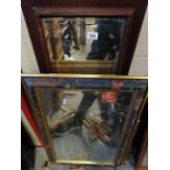 Group of four wooden framed Mirrors to include bevelled