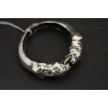 Heavy silver Panthers style bangle