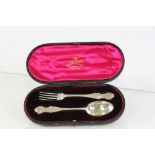 Boxed Hallmarked Silver Mappin & Webb two piece cutlery set