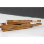 Early 20th century Treen Pen / Artists Box with integrated slide in ruler