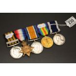 Royal Naval group of five medals to include WW1 trio, Naval Long Service, Good Conduct & 1891-92