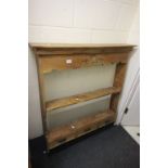 Late 19th century Pine Hanging Farmhouse Shelves with Three Small Drawers