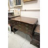 Late 19th / Early 20th century Chest of Three Long Drawers raised on Cabriole Legs
