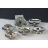 Six Danish Denmark Stainless Steel Candleholders