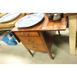 19th century Mahogany Accountants Table with Two Drop Flaps, Three Drawers raised on Square Legs and