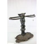 Coalbrookdale Style Hunting Theme Stickstand in the form of a Fox Hound holding a Crop in it's