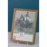 Framed and Glazed Snaffles Hunting Print with Snaffles Printed Signature ' Swagger .. but a