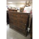 Large 19th century Mahogany Chest of Two Short over Three Long Drawers with reeded columns to side