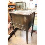 19th century Mahogany Pot Cupboard with Tambour Fronted Cupboard over Drawer and raised on square