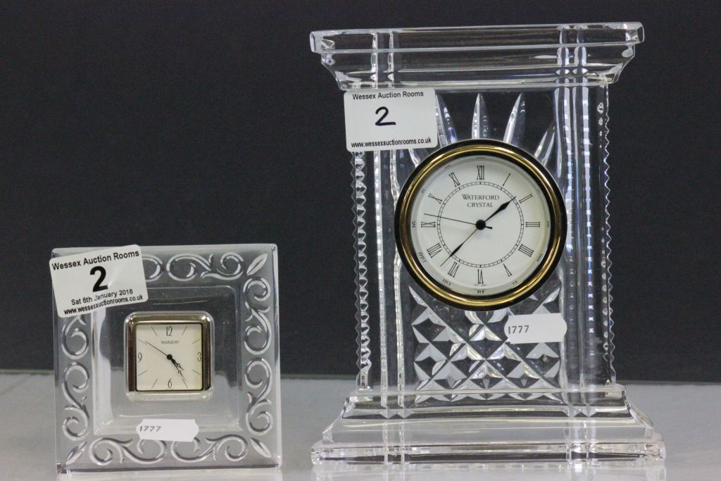 Two Waterford Crystal clocks
