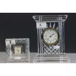 Two Waterford Crystal clocks